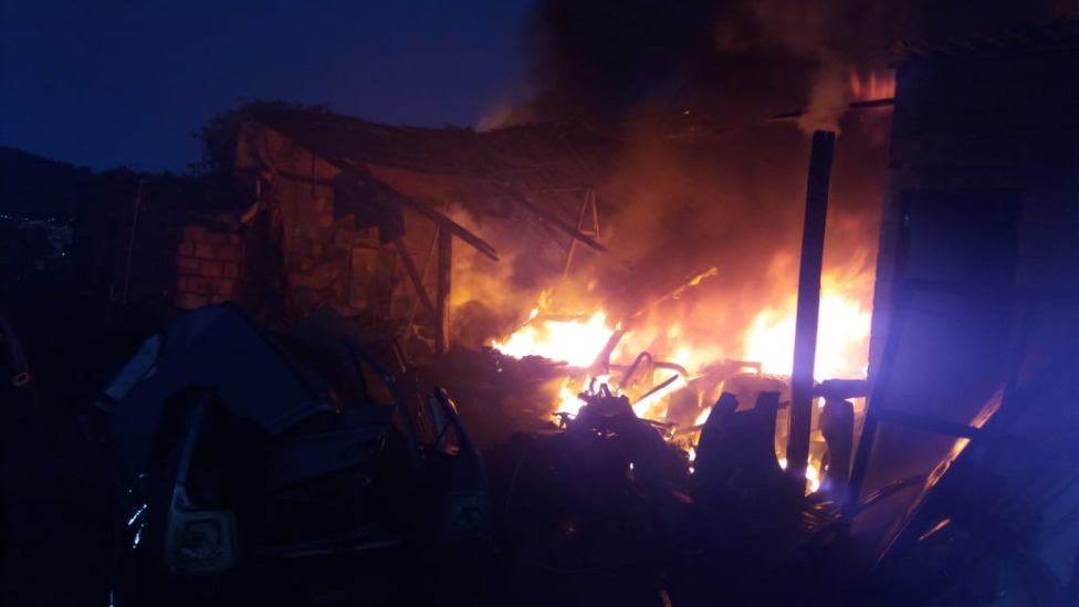 Oficina incendiada em MG